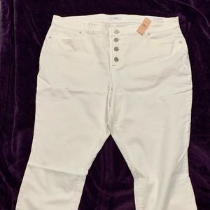Loft Plus Size 22 White Crop Jeans